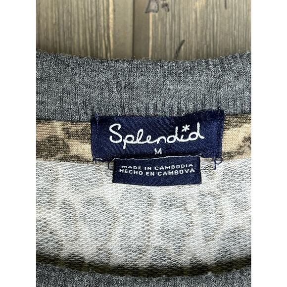 Splendid leopard print lightweight sweater size medium brown tan and gray - Picture 2 of 5